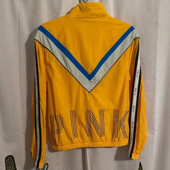 Yellow and white Victoria secret PINK windbreaker - Picture 2 of 4